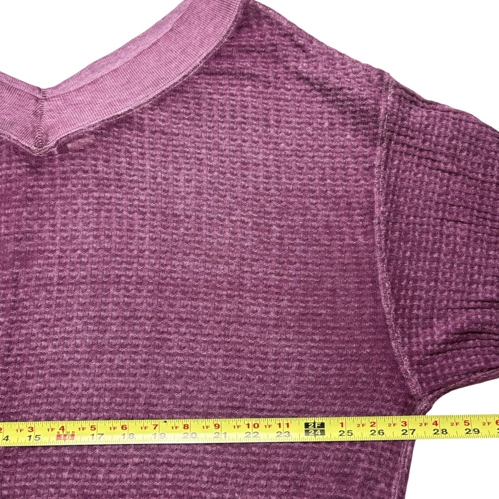 Free People We The Free South Side Thermal Top L Violet Relaxed Lightweight FLAW - Picture 9 of 13